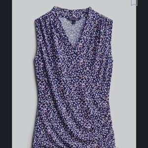 Used Hawthorne Wrap Front Ruched Knit Fitted Top-M